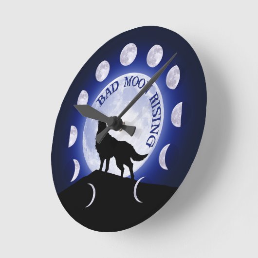 Werewolf Moon Phase Bad Moon Clock Runde Wanduhr (Winkel)