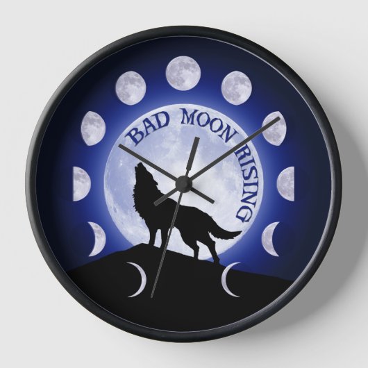 Werewolf Moon Phase Bad Moon Clock Uhr (Vorderseite)