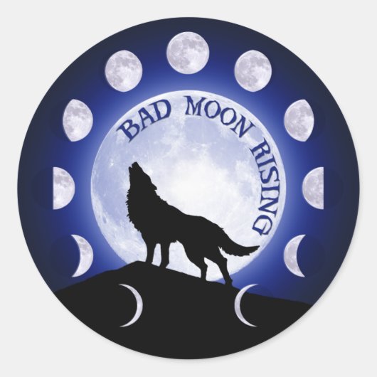 Werewolf Moon Phasenaufkleber Runder Aufkleber (Vorderseite)