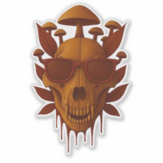 Werewolf Mushroom Skull Aufkleber (Vorderseite)