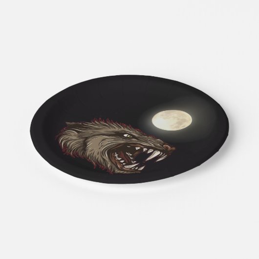 Werewolf-PapierTeller Pappteller (Schrägansicht)