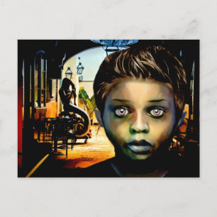 werewolf schwarzer Junge in New Orleans Original K Postkarte