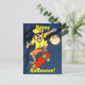 Werewolf Skateboarder Halloween Postcard Postkarte (Stehend Vorderseite)