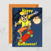 Werewolf Skateboarder Halloween Postcard Postkarte (Vorne/Hinten)