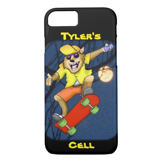 Werewolf Skateboarder Handy Case (Rückseite)