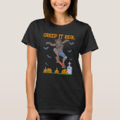 Werewolf Skater Halloween Skateboarding Creep It R T-Shirt (Vorderseite)