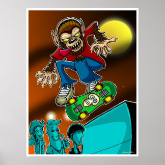 Werewolf-Skater Poster