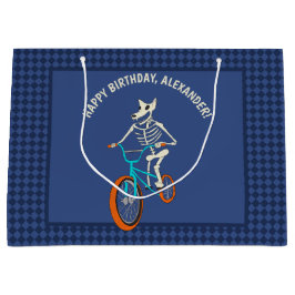 Werewolf Skeleton on a BMX Bike Boys Birthday Große Geschenktüte