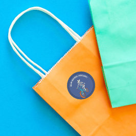 Werewolf Skeleton on a BMX Bike Personalized Runder Aufkleber