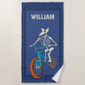 Werewolf Skeleton on a BMX Bike Personalized Strandtuch (Vorderseite)