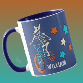 Werewolf Skeleton on a BMX Bike Personalized Tasse