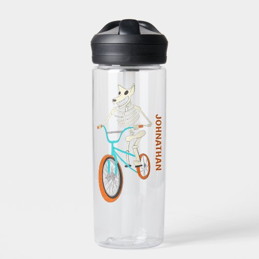 Werewolf Skeleton on a BMX Bike Personalized Trinkflasche (Vorderseite)