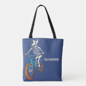 Werewolf Skeleton Riding a BMX Bike Personalized Tasche (Rückseite)