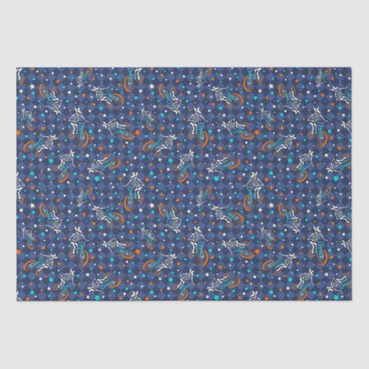 Werewolf Skeletons and BMX Bikes Patterned Seidenpapier (Vorderseite)