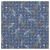 Werewolf Skeletons and BMX Bikes Patterned Stoff (Nahaufnahme)
