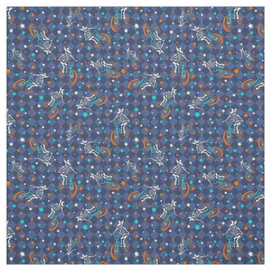 Werewolf Skeletons and BMX Bikes Patterned Stoff (Muster)