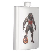 Werewolf Soccer Player Halloween Horror Art Flachmann (Rechts)