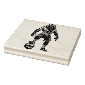 Werewolf Soccer Player Halloween Horror Art Gummistempel