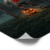 Werewolf Soccer Player Halloween Horror Art Poster (Ecke)