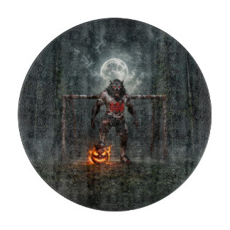 Werewolf Soccer Player Halloween Horror Art Schneidebrett