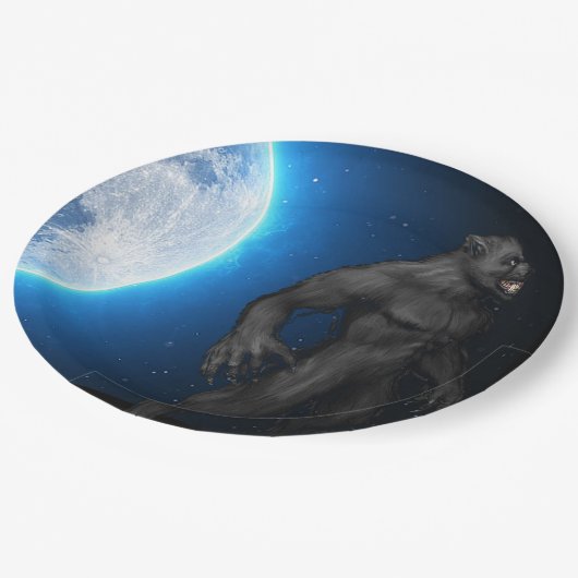 Werewolf-Teller Pappteller (Schrägansicht)