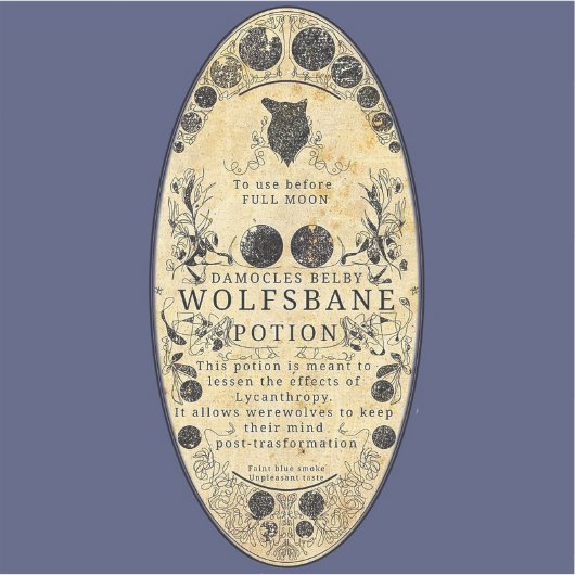 Werewolf-Tränenlabel wolfsbane Aufkleber (Vorderseite)