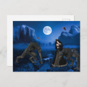 Werewolf und Vampire Halloween Beängstigend Postkarte (Vorne/Hinten)