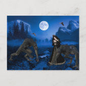 Werewolf und Vampire Halloween Beängstigend Postkarte (Vorderseite)