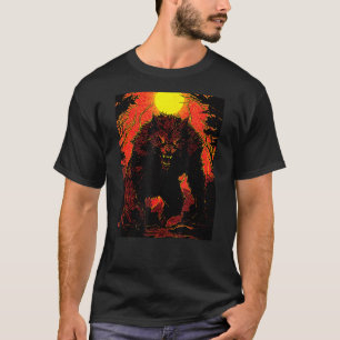 Werewolf Vintag Cinema Night Moon Forest T-Shirt