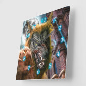 Werewolf Vollmondfieber Quadratische Wanduhr (Winkel)