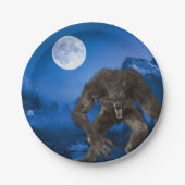 Werewolf Wolf Halloween Full Moon Party Pappteller (Vorderseite)