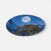 Werewolf Wolf Halloween Full Moon Party Pappteller (Schrägansicht)