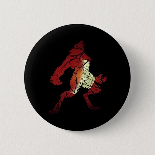 Werewolf Wolf Moon Werewolf Silhouette Halloween C Button (Vorderseite)
