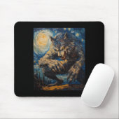 Werewolf Wolf Wolves - Van Gogh Style - Starry Nig Mousepad (Mit Mouse)