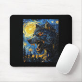 Werewolf Wolf Wolves - Van Gogh Style - Starry Nig Mousepad (Mit Mouse)