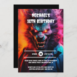 Werewolf-Wolfsmann halloween coume Party Erwachsen Einladung