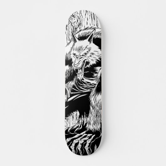 Werewolfschwarzweiss-Skateboard Skateboard (Vorne)