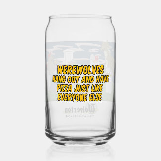 Werewolves Havinf Pizza Glass Dosenglas