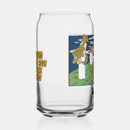 Werewolves Havinf Pizza Glass Dosenglas (Rechts)