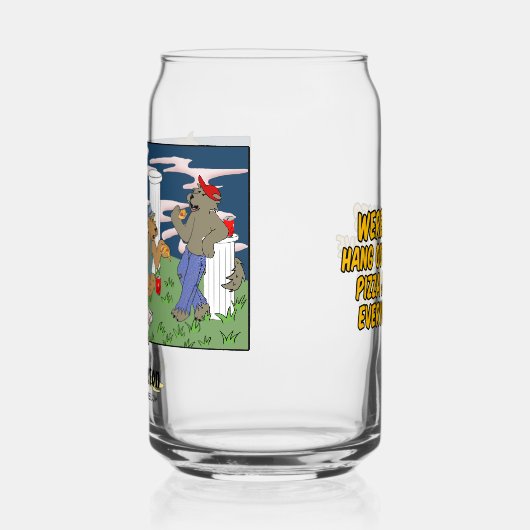 Werewolves Havinf Pizza Glass Dosenglas (Links)