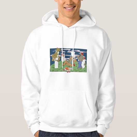 Werewolves Having Pizza Men's Hoodie (Vorderseite)