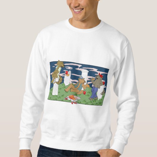 Werewolves Having Pizza Men's Sweatshirt (Vorderseite)