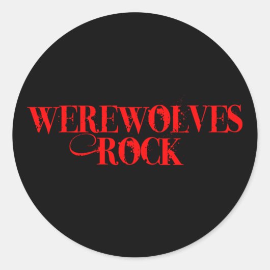 Werewolves Rock Runder Aufkleber (Vorderseite)