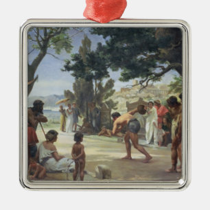 Werfen des Discus, 1875 Silbernes Ornament