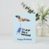 Werfen Sie eine Nachricht Seagull Happy Birthday P Postkarte (Stehend Vorderseite)