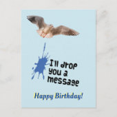 Werfen Sie eine Nachricht Seagull Happy Birthday P Postkarte (Vorderseite)