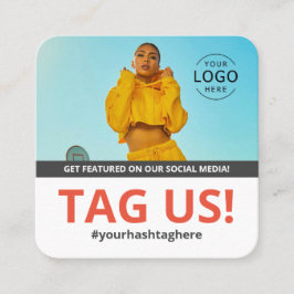 Werfen Sie einen Blick in unsere Social Media | Rü Quadratische Visitenkarte