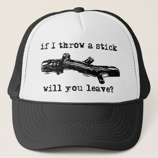 Werfen Sie einen Stick Funny Hat Spaß Truckerkappe (Vorderseite)