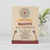 Werfende Party Einladung des Hatchet (Stehend Vorderseite)