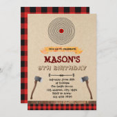 Werfende Party Einladung des Hatchet (Vorne/Hinten)